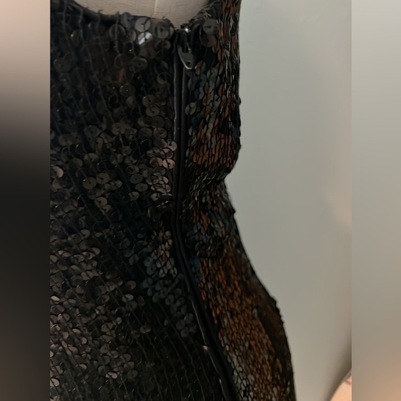 Vintage St Martin Jeanette Black Sequin Cocktail Dress Y2K Mob Wife Glam Size 8 - Picture 8 of 11
